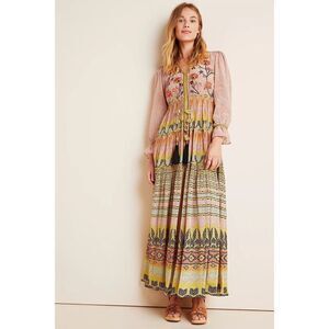 Anthropologie -Giorgia Embroidered Maxi Dress